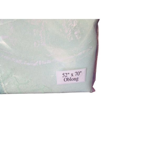 Furio Satin Stripe Oblong Tablecloth Four Napkin Set NOS Vintage 1996 Jade Green - Picture 8 of 13